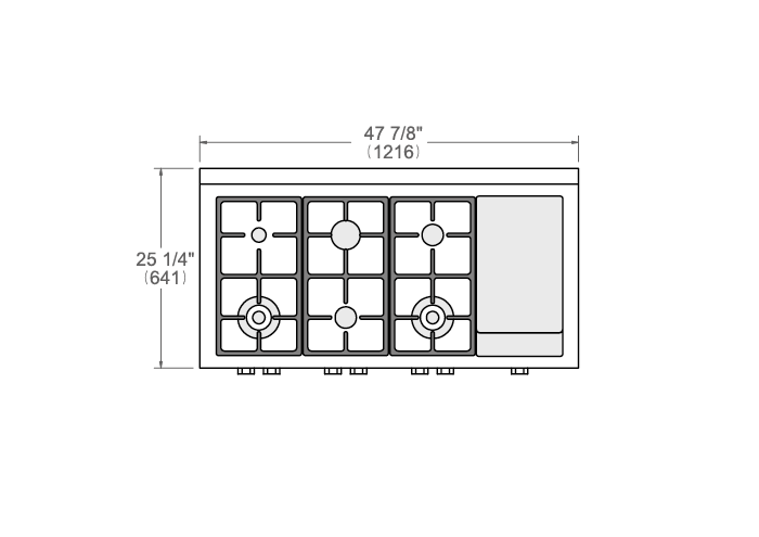 Bertazzoni MAST486GRTBXT 48 Inch Master Series Gas Rangetop