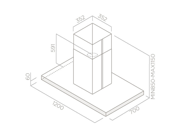 Elica EHI648SS 48 Inch Mounted to Ceiling 600 CFM