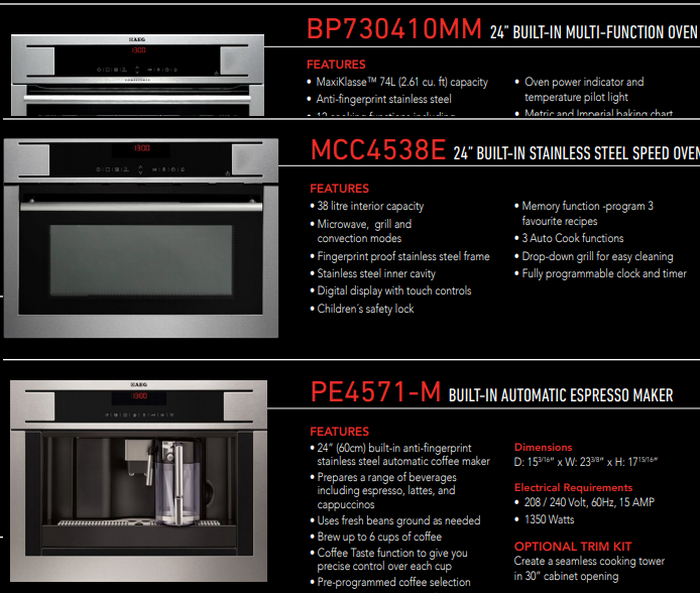 AEG BP730410MM 24 Inch MultiFunction Single Wall Oven