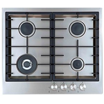 Porter & Charles CG60WOK-F 24 inch Gas Cooktop 4 Burners Stainless Steel