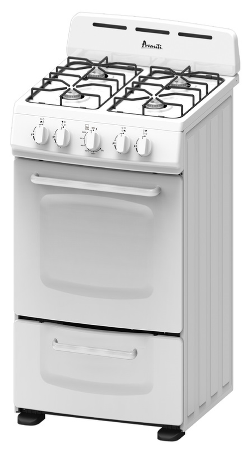 Avanti GRO20P0W 20 Inch Free Standing Gas Range
