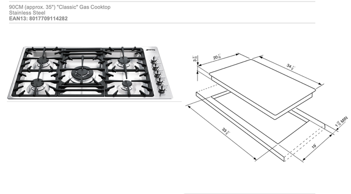 Smeg PGF95U3 Cooktop Replacement Parts